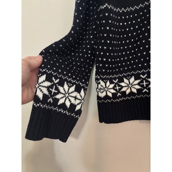 POL Womens Navy Blue Fair Isle Nordic Reindeer Pullover Sweater Size Large - Picture 4 of 6